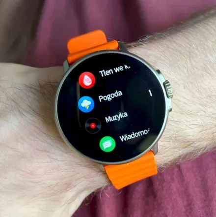 Smartwatch Rubicon Ultra pomarańczowy + szary pasek