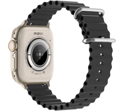 Smartwatch Rubicon Alex czarny + pomarańczowy pasek + ochrona ekranu