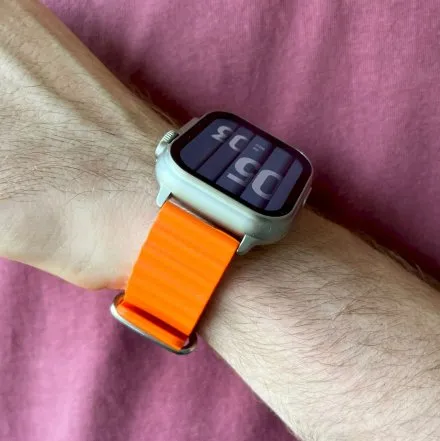 Smartwatch Rubicon Alex pomarańczowy + szary pasek + ochrona ekranu