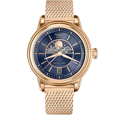 Zegarek damski Aviator Swiss Made V.1.33.2.256.5 MOONFLIGHT