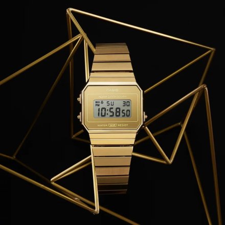 Złoty zegarek Casio Vintage z wyświetlaczem A700WEVG-9AEF 