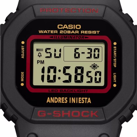Czarny zegarek Casio DW-5600AI-1ER G-Shock ANDRÉS INIESTA SIGNATURE MODEL MASTER THE GAME
