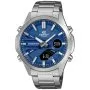 Srebrny zegarek Casio Edifice EFV-C120D-2AEF niebieska tarcza wskazówki wyświetlacz