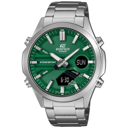 Srebrny zegarek Casio Edifice EFV-C120D-3AEF Chronograph z zieloną tarczą