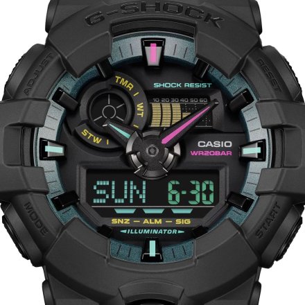 Zegarek Casio G-Shock GA-700MF-1AER matowy MULTI-FLUORESCENT ACCENTS