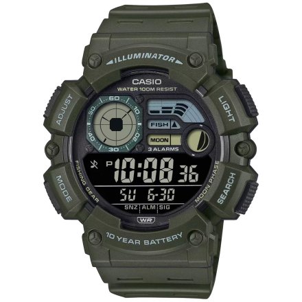 Zielony zegarek Casio Sport z paskiem WS-1500H-3BVEF