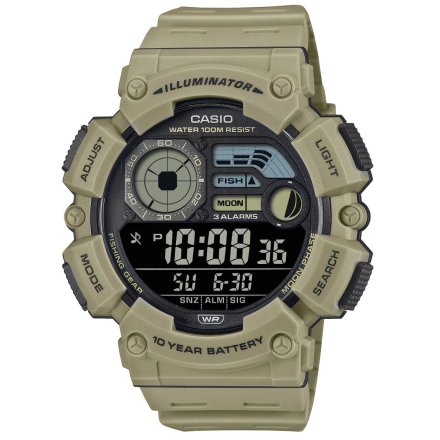Beżowy zegarek Casio Sport z paskiem WS-1500H-5BVEF