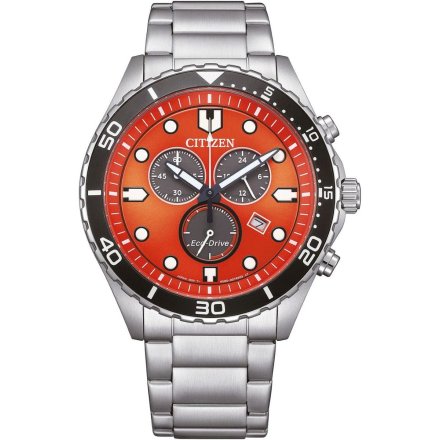 Zegarek Męski Citizen Aqua AT2560-84X pomarańczowa tarcza