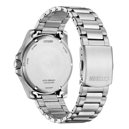 Klasyczny srebrny zegarek męski Citizen Eco Drive AW1811-82X z zieloną tarczą