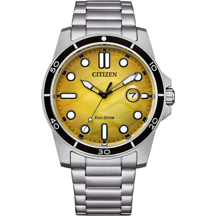Zegarek męski Citizen Marine Sporty Eco-Drive  AW1816-89X żółta tarcza
