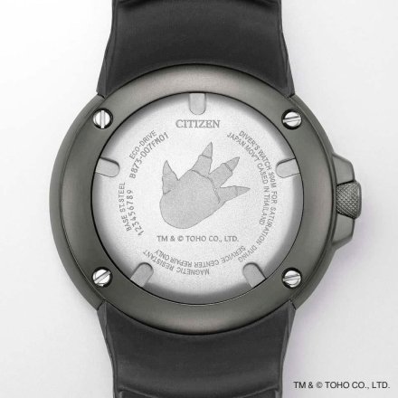 Czarny zegarek Citizen Godzilla x Ecozilla Promaster Eco-Drive Professional Diver BJ8056-01E