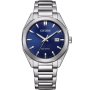 Klasyczny srebrny zegarek męski Citizen Eco-Drive Modern granatowy BM7620-83L