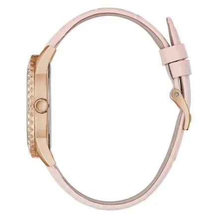 Guess Sparkling Pink zegarek damski różowy na pasku z kryształami GW0032L2