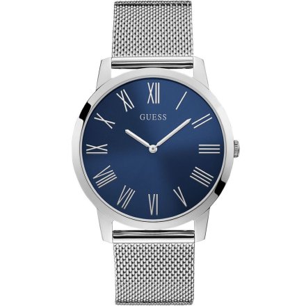 Guess Richmond zegarek męski srebrny z granatową tarczą GW0074G2