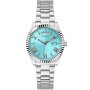Guess Luna zegarek damski srebrny turkusowa tarcza GW0308L4