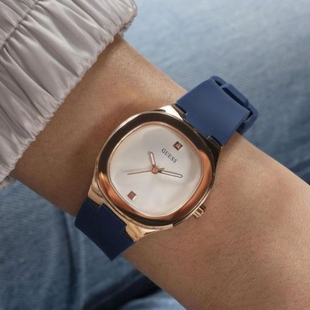 Guess Eve zegarek damski granatowy na pasku silikonowym GW0658L3