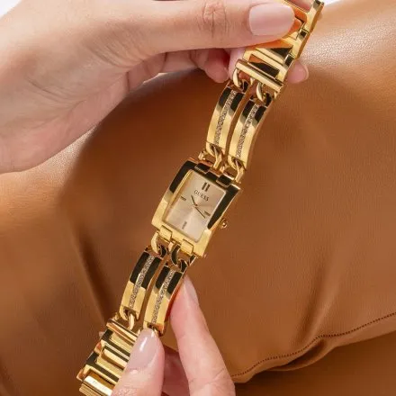 Guess Mod ID zegarek damski złoty biżuteryjny bransoletka GW0668L2