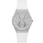 Guess Princess Zegarek Damski z kryształami i białym paskiem GW0439L1