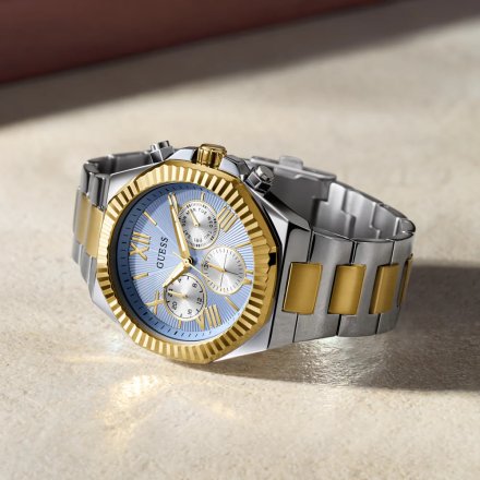 Guess Equity zegarek męski na bransolecie błękitna tarcza GW0703G3