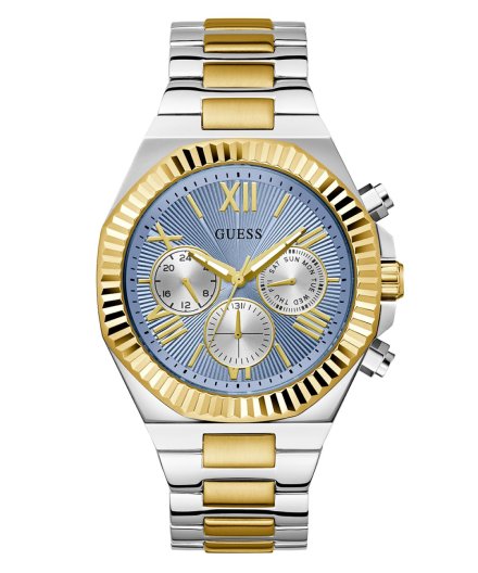 Guess Equity zegarek męski na bransolecie błękitna tarcza GW0703G3