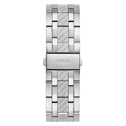 Guess Resistance zegarek męski srebrny na bransolecie czarny GW0714G1