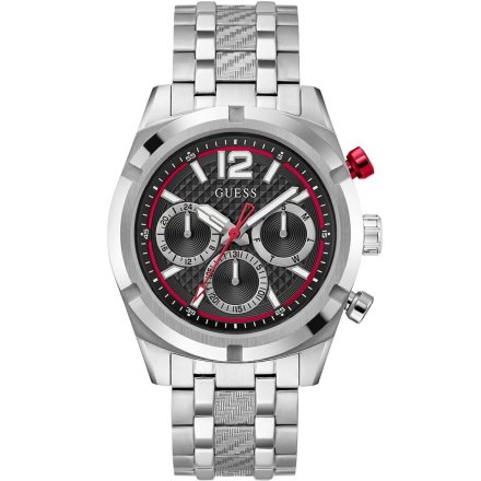 Guess Resistance zegarek męski srebrny na bransolecie czarny GW0714G1