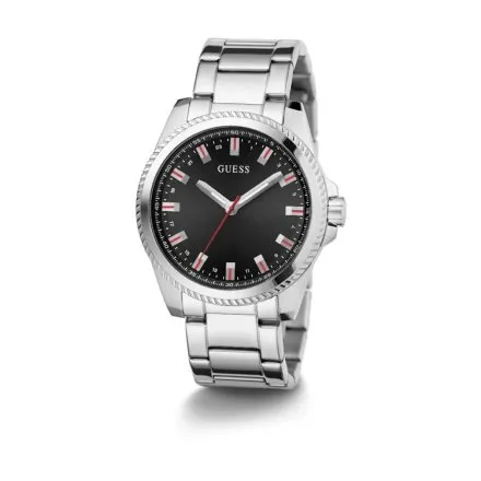 Guess Champ zegarek męski srebrny czarna tarcza GW0718G1