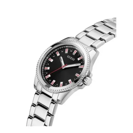 Guess Champ zegarek męski srebrny czarna tarcza GW0718G1