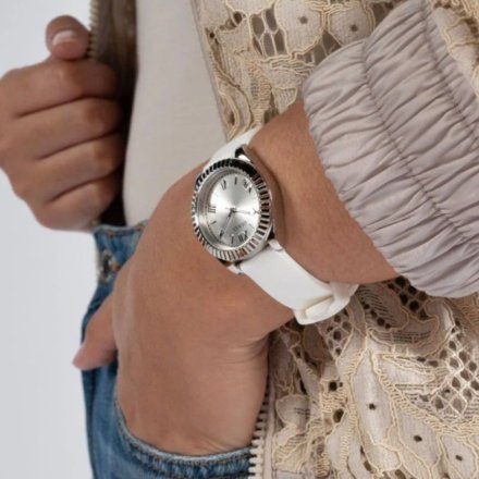 Guess Mini Luna zegarek damski ze wskazówkami biały GW0724L1
