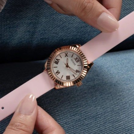 Guess Mini Luna zegarek damski ze wskazówkami różowy pastelowy GW0724L3