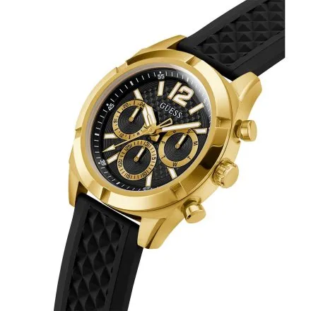 Guess Resistance zegarek męski na pasku czarno-złoty GW0729G2