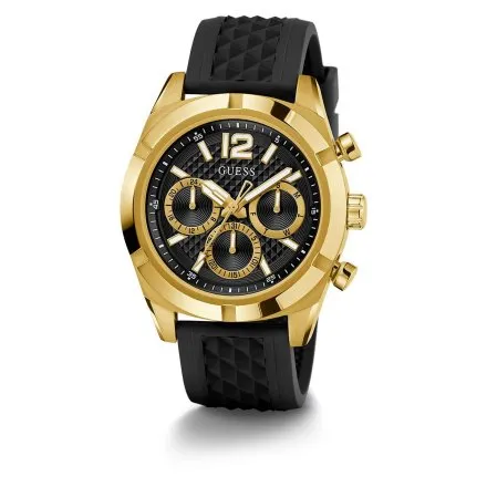 Guess Resistance zegarek męski na pasku czarno-złoty GW0729G2