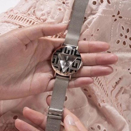 Guess Iconic zegarek damski srebrny na bransolecie GW0527L1