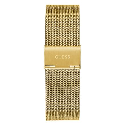 Guess Gadget zegarek męski na bransolecie złoty z widocznym mechanizmem GW0538G2