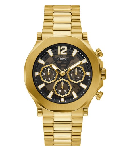 Guess Edge zegarek męski na bransolecie złoty GW0539G2