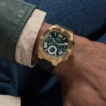 Guess Headline zegarek męski retro zielona tarcza GW0571G3