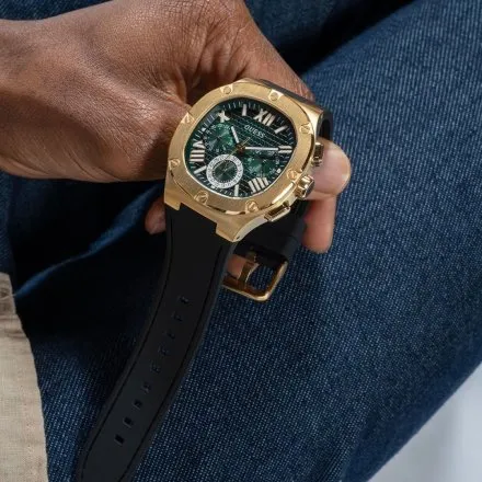 Guess Headline zegarek męski retro zielona tarcza GW0571G3