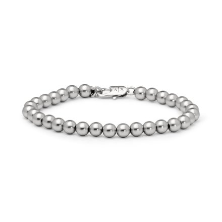 Armani Exchange bransoletka męska kulki srebrne AXG0118040