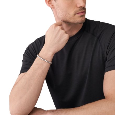 Armani Exchange bransoletka męska kulki srebrne AXG0118040