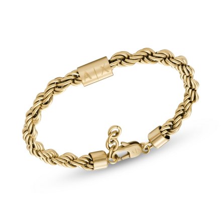 Armani Exchange bransoletka męska złota łańcuszek kordel AXG0124710