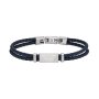Emporio Armani EAGLE LOGO bransoletka męska skórzana granatowa EGS2995040