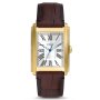 Fossil Carraway zegarek męski prostokąt złoty na pasku FS6011