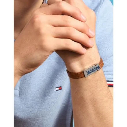 Tommy Hilfiger bransoletka męska skórzana brązowa 2790560