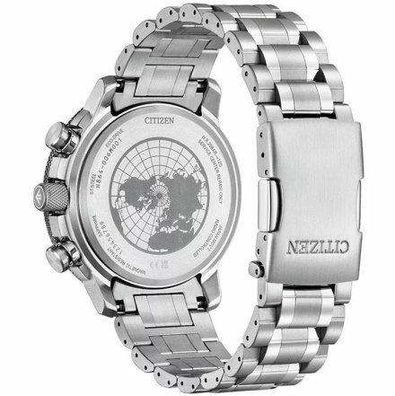 Citizen Promaster Geo Trekker zegarek męski srebrny na bransolecie BY3006-53E