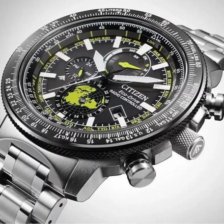 Citizen Promaster Geo Trekker zegarek męski srebrny na bransolecie BY3006-53E