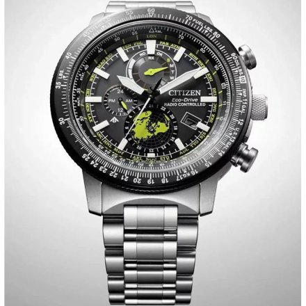 Citizen Promaster Geo Trekker zegarek męski srebrny na bransolecie BY3006-53E