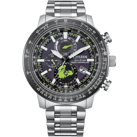 Citizen Promaster Geo Trekker zegarek męski srebrny na bransolecie BY3006-53E
