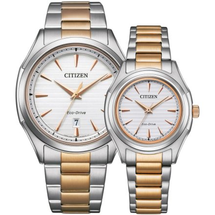 Citizen zegarki dla par na bransolecie Eco-drive eleganckie