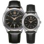 Citizen zegarki dla par na czarnym pasku Eco-drive eleganckie