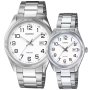Casio Classic zegarki dla par zestaw klasyczny z białą tarczą